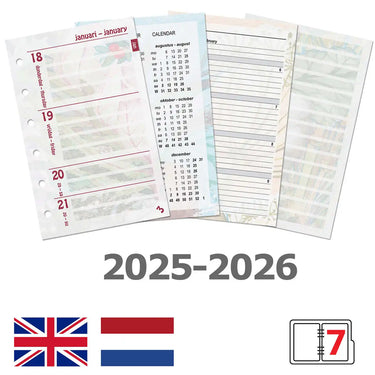 6238-25-26 125 x 80 mm Pocket Planner Filler Weekly NL EN 2025 2026